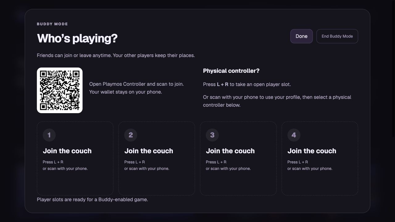 Who’s playing? — four open player slots